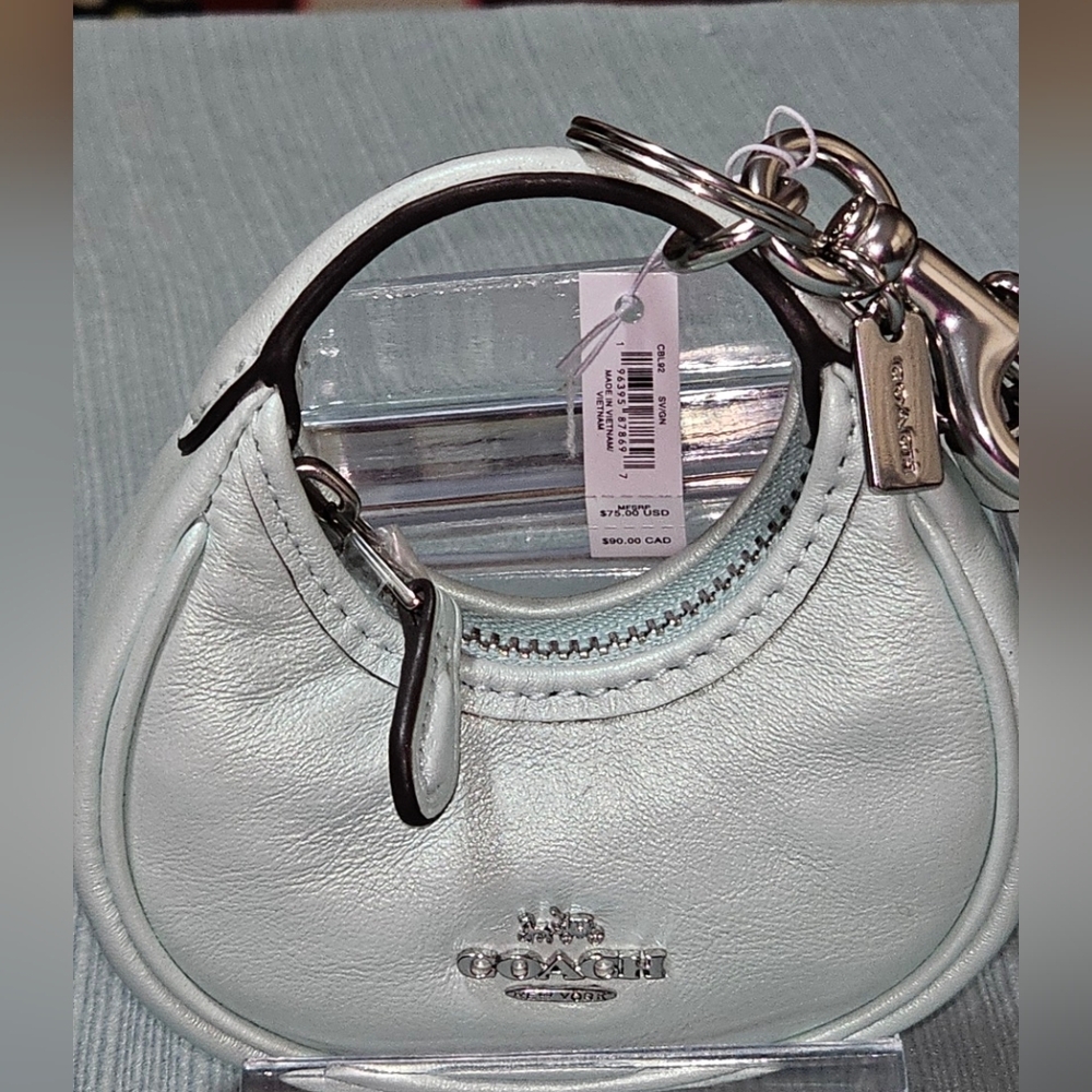 Coach Pink Mini Women's Bag Charm/Keyholder W Star Bling Design NWT - Picture 7 of 9